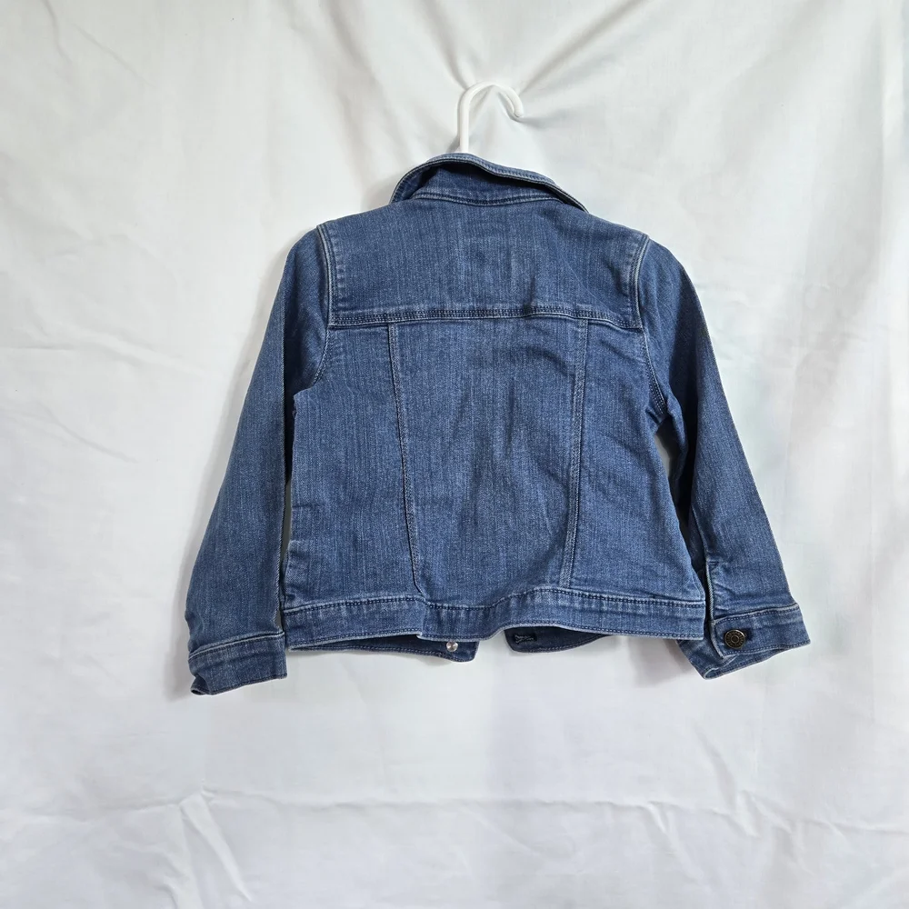 Gymboree Girls Blue Denim Front Button Collared Casual Stretch Jean Jacket 3T‎